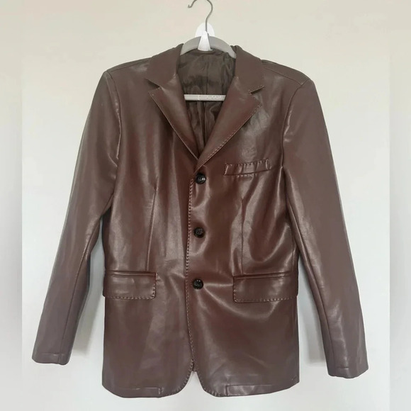 Hang hang hou Brown leather jacket - Picture 12 of 13